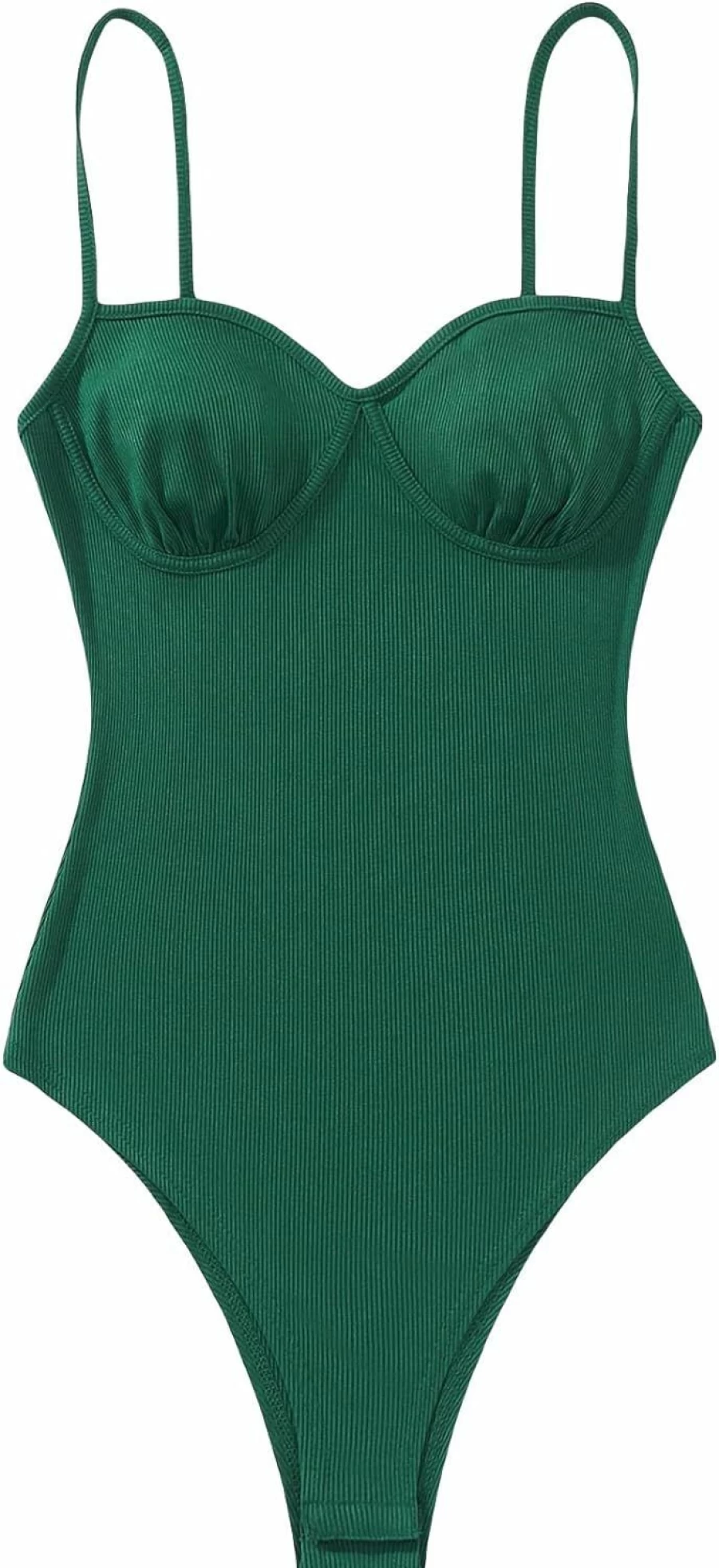 Milumia Women's Ruched Ribbed Knit Bustier Cami Top - Sleeveless Stretch Bodysuit Jumpsuit for Women