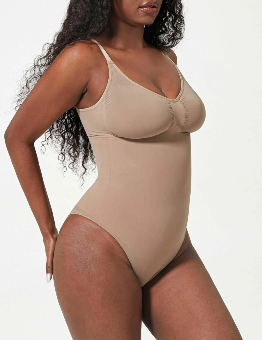 GKBK Women's Seamless Slim V-Neck Bodysuit - Sexy Backless Tank Top with Butt Lifting Design