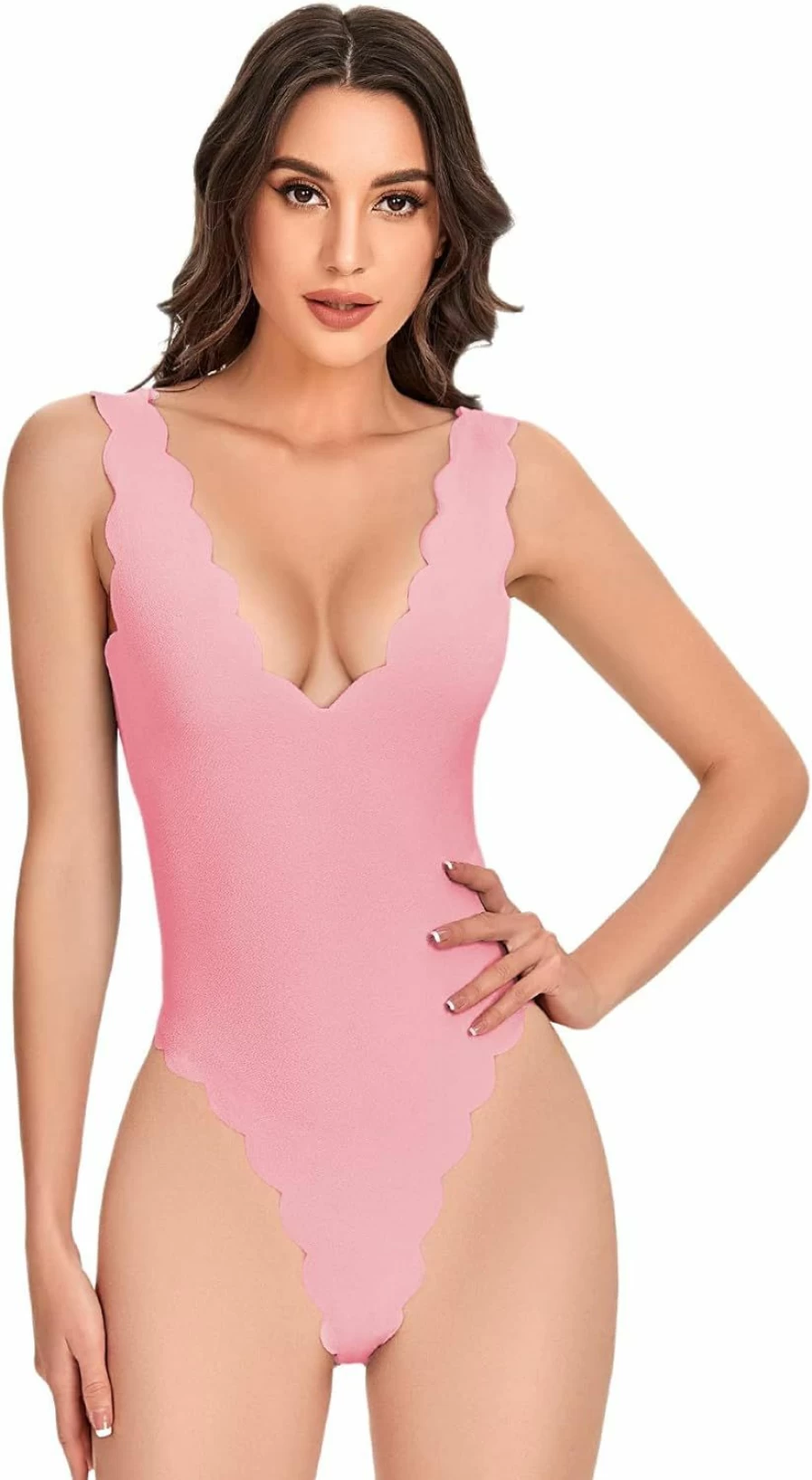 SweatyRocks Women's Sexy Deep V-Neck Sleeveless Halter Bodysuit Romper - Backless Dance Leotard for Women