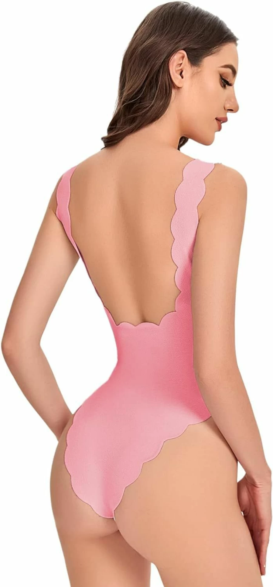 SweatyRocks Women's Sexy Deep V-Neck Sleeveless Halter Bodysuit Romper - Backless Dance Leotard for Women