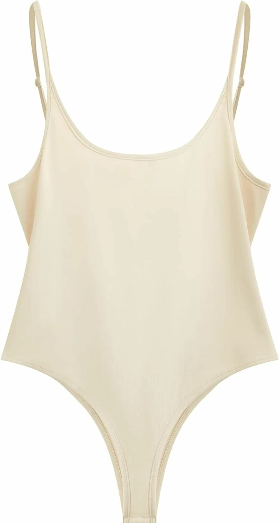 MissLook Women's Y2K Cute Adjustable Spaghetti Strap Cami Bodysuit - Slim Fit Scoop Neck Summer Tops 2023