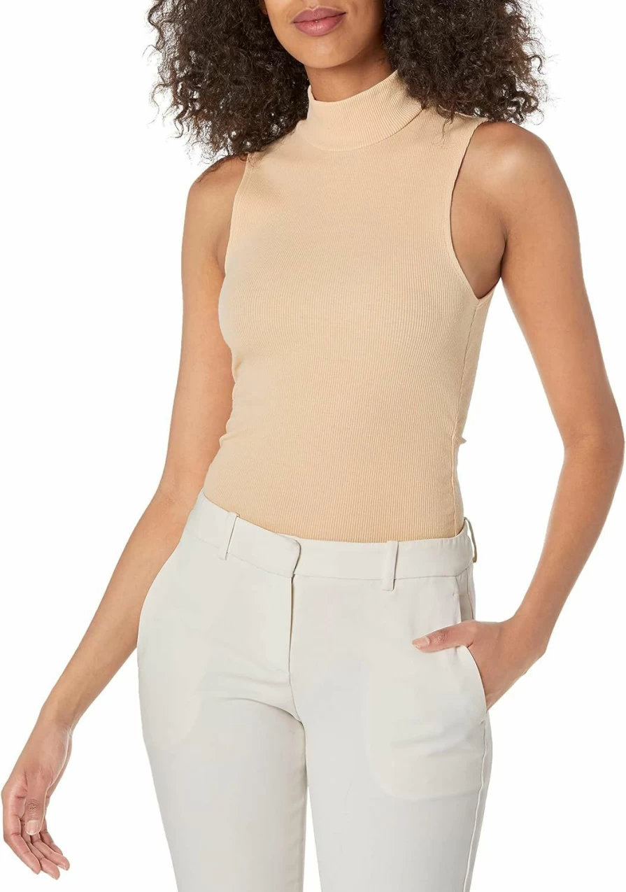 BCBGeneration Women's Mock Neck Sleeveless Bodysuit - Stylish Comfort for Everyday Wear