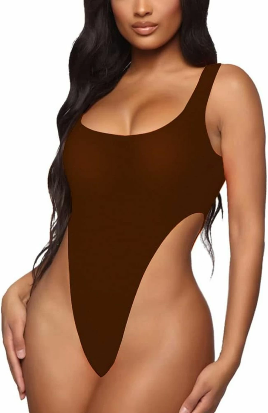 LINMON Women's Sleeveless Scoop Neck Tank Top Bodysuit - Stretchable Basic Camisole for Casual Wear