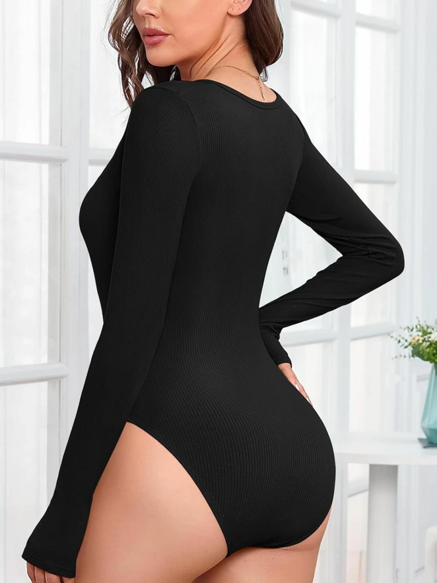 "V FOR CITY Women's Long Sleeve Bodysuit - 2023 Fall Fashion Dressy Tops & Body Suits"